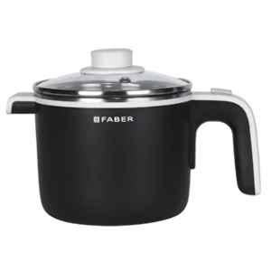 Faber 700W 1.2 Litre Stainless Steel & Glass Black Electric Cooker with 1 Year Warranty, 131.0637.259