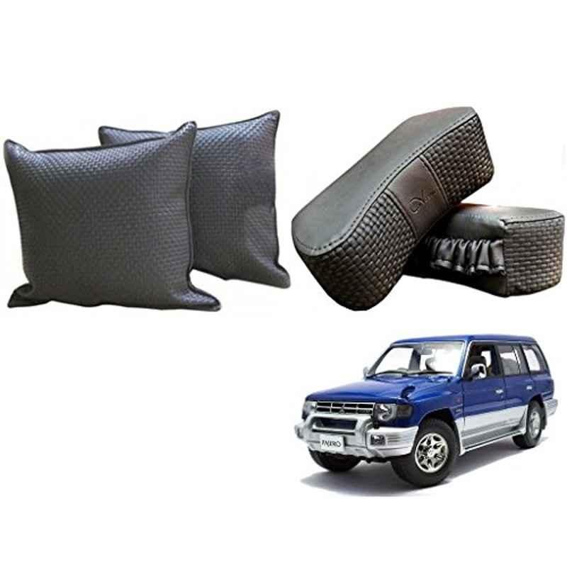 Kozdiko One Pair Grey Neck Rest & One Pair Cushion Combo for Mitsubishi Pajero Sport