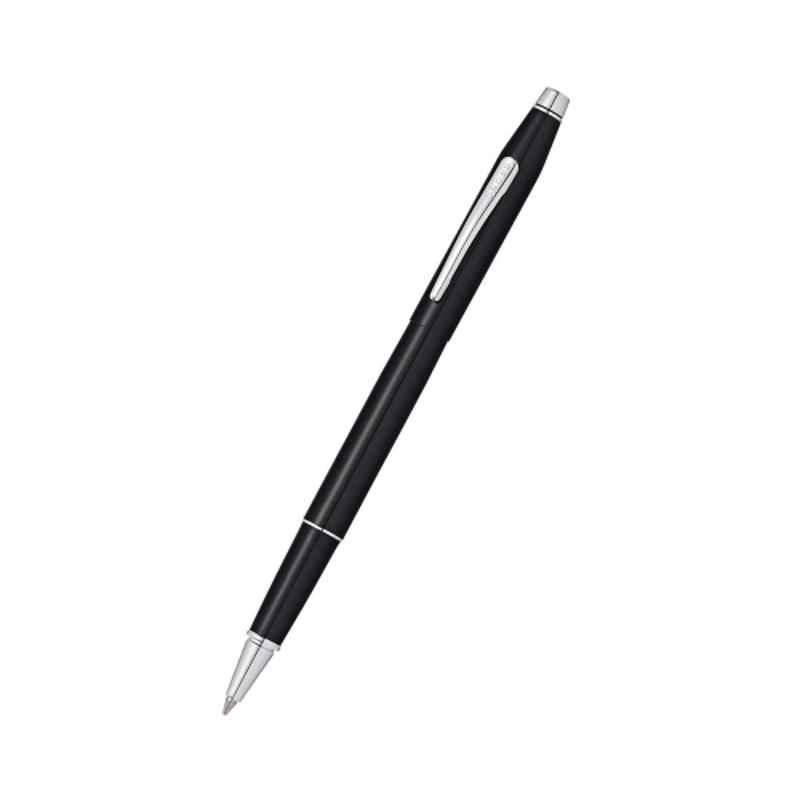 Cross Classic Century Black Ink Black Lacquer Finish Roller Ball Pen with 1 Pc Black Gel Ink Refill Set, AT0085-111