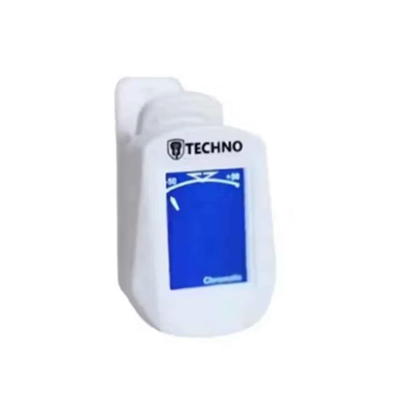Techno Plastic White & Blue Guitar Clip Tuner, RJ-GUTNR-
