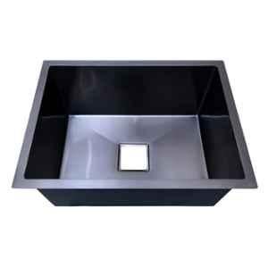 Crocodile 24x18x10 inch Stainless Steel Black Undermount Kitchen Sink with Square Coupling
