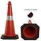 Ladwa 750mm Red & Black PVC Traffic Safety Cones with Reflective Strips Collar (Pack of 6)