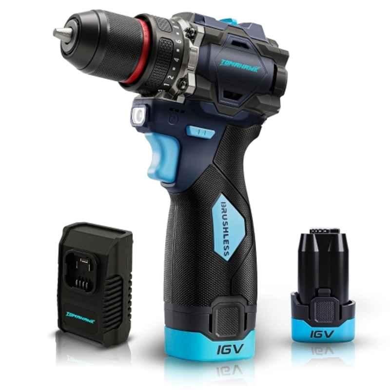 Tomahawk 16V 2Ah Brushless Cordless Drill Machine with 10mm Keyless Chuck ,Battery, Charger & Screwdriver Kit for Home, BSD-999