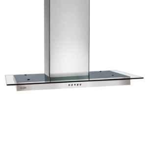 Glen 6062-SS 60cm 1000m /h Silver Straight Glass Wall Mount Kitchen Chimney