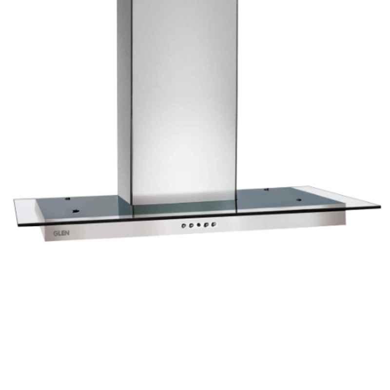 Glen 6062-SS 60cm 1000m³/h Silver Straight Glass Wall Mount Kitchen Chimney
