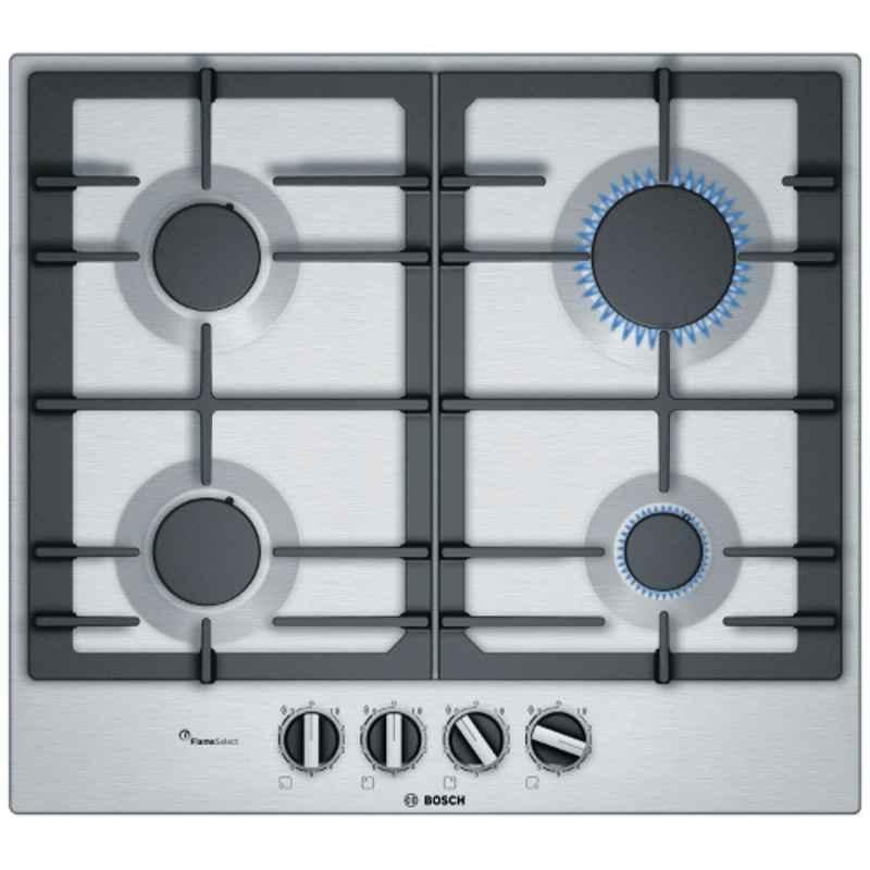 Bosch 4 Burners Stainless Steel Gas Hob, PCP6A5B90M