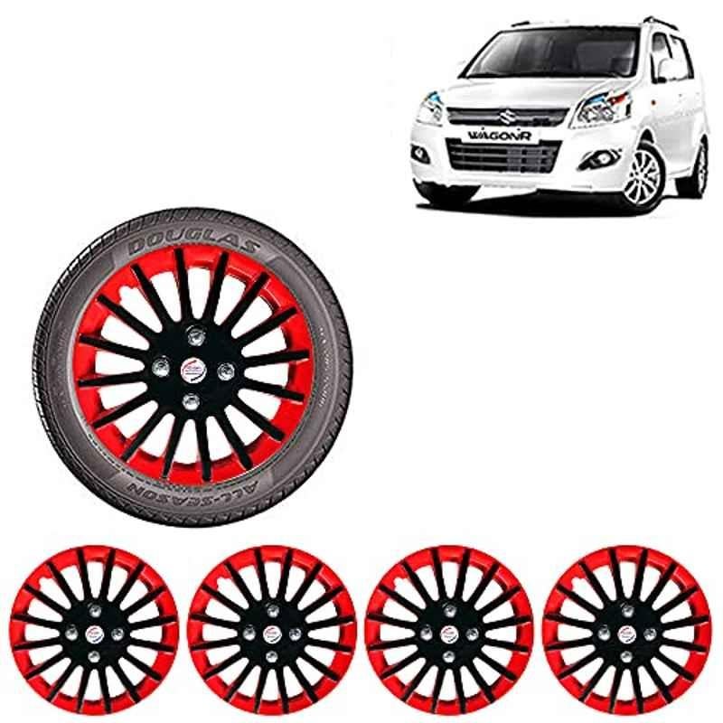 Auto Pearl 4 Pcs 13 inch ABS Red & Black Car Wheel Cover Set for Maruti Suzuki WagonR 2013