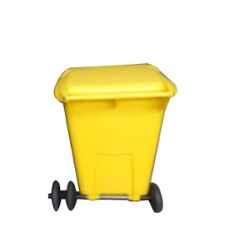 Contenur 120L Yellow Plastic Dustbin with 2 Wheels, DWB-120-EUR-Y