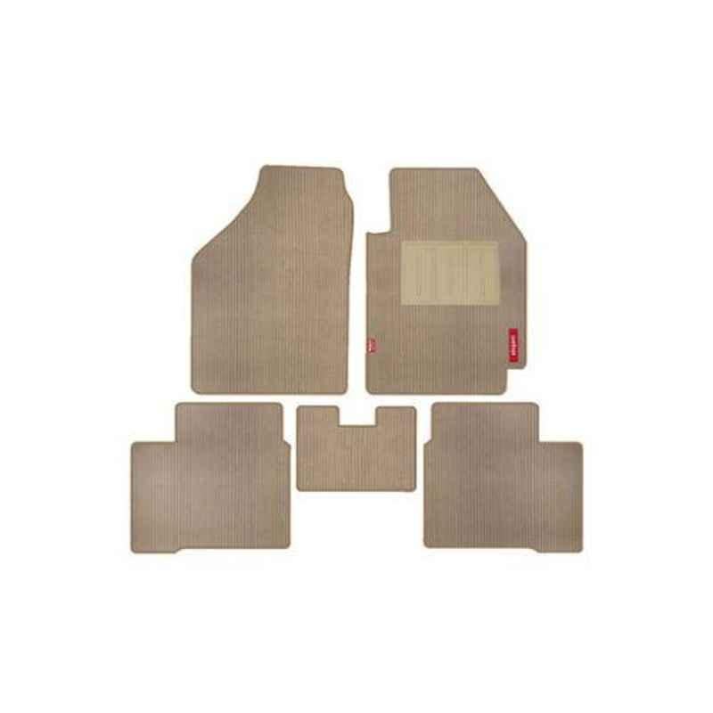 Elegant 5 Pcs Cord Beige Carpet Car Floor Mat for Honda Brio Set