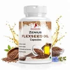 Zenius India 30 Pcs flaxseed Oil Capsule for heart Health, Skin, Reduce Inflammation, Constipation & Diarrhea