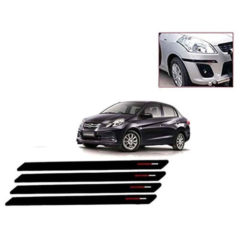 Kozdiko 4 Pcs Black & Red Bumper Protector Set for Honda Amaze