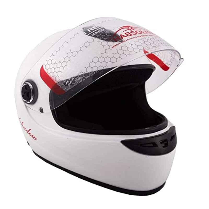 Habsolite Medium White Full Face Helmet, Shadow