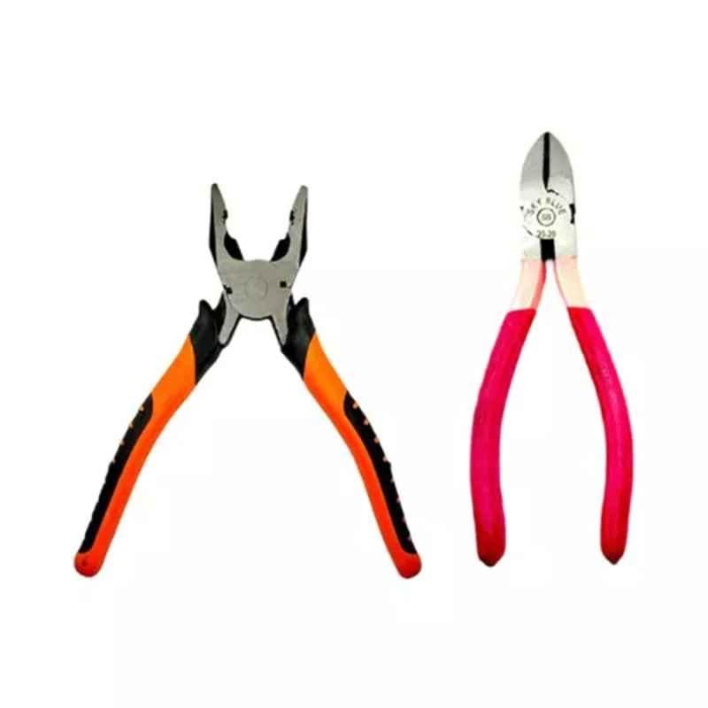 Sky Blue 2 Pcs 7.8 inch Lineman Plier Combo, SBE_PLIER_COMBOS_COMBO_574