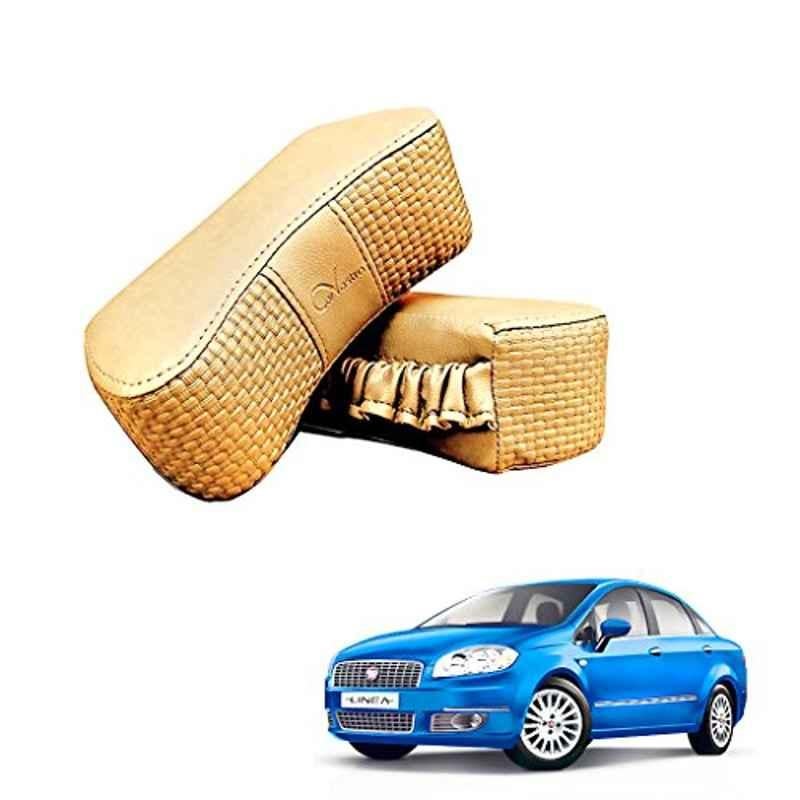 Kozdiko 2 Pcs Memory Foam Beige Luxurious Neck Rest Set for Fiat Linea Classic, koz_37398