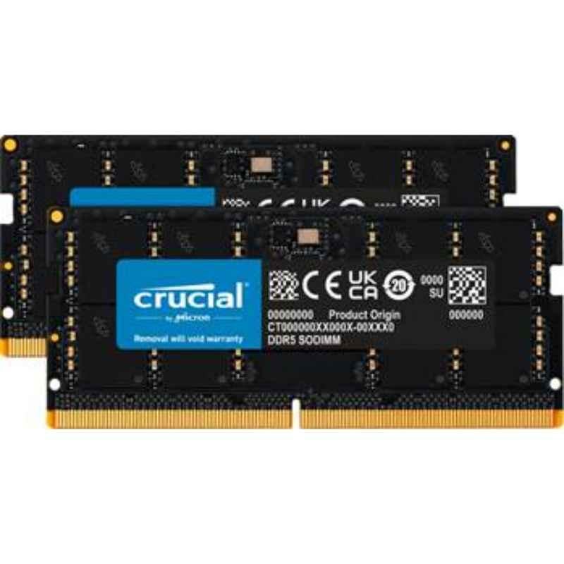 Crucial 64GB (2x32GB) DDR5 5200MHz Laptop RAM Kit, CT2K32G52C42S5
