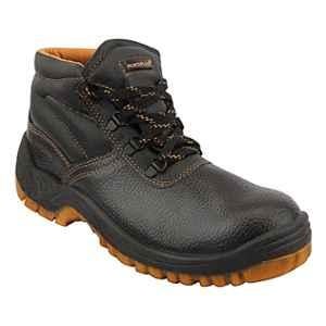 Alko Plus APS T5 Steel Toe High Ankle Black Synthetic Leather Smart Workers Work Safety Shoes, Size: 10