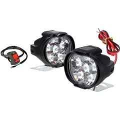 AllExtreme EX6FLS2 2 Pcs 10W SHILAN White Imported 6 LED Mirror Mount Spot Fog Light Set with Switch