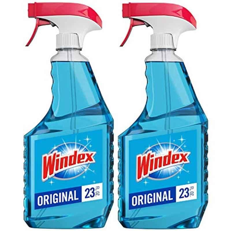 Windex Glass Cleaner, Original Blue, Spray Bottle, 23 Fl Oz (Pack Of 2)