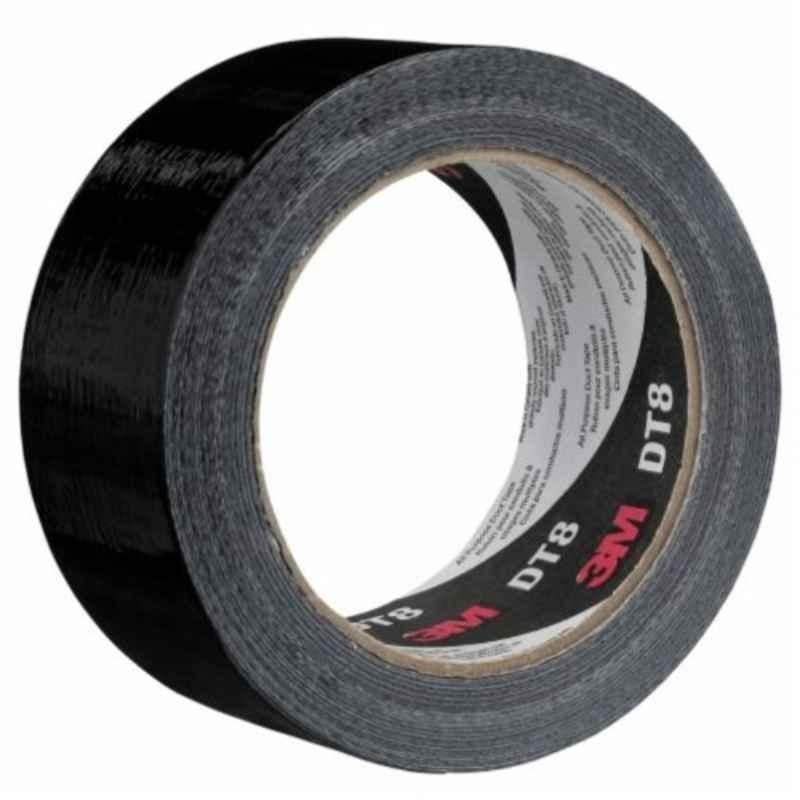 3M DT8 48x0.2mm Black Individually Wrapped All Purpose Duct Tape Roll, Length: 23 m