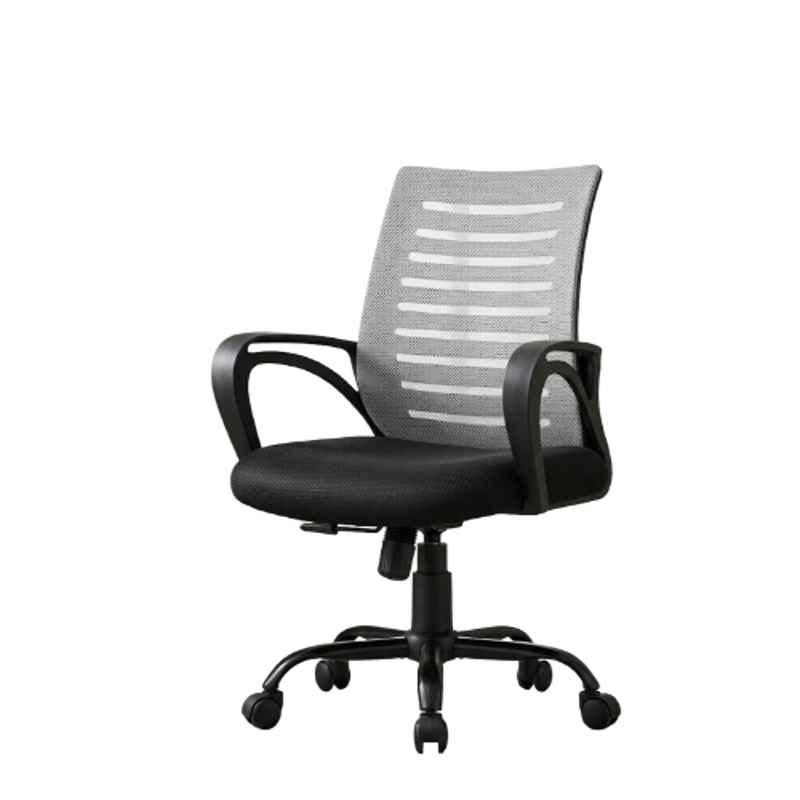 Aayra FlexiMesh Fabric, Mesh & Nylon Grey & Black Medium Back Armrest Ergonomic Office Chair, HONDA2026