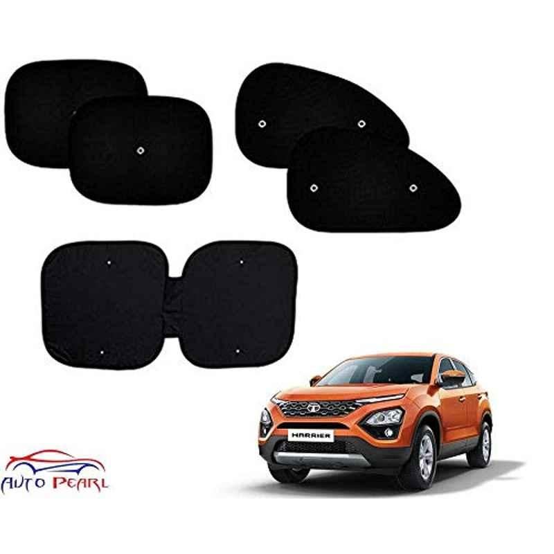 Auto Pearl 5 Pcs PVC & Mesh Black Window & Front Sun Shade Set for Tata Harrier
