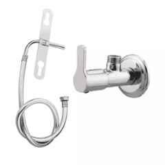 Fastgear 2 Pcs Marc Stainless Steel Silver Chrome Finish Bathroom Faucet Set, FG1367