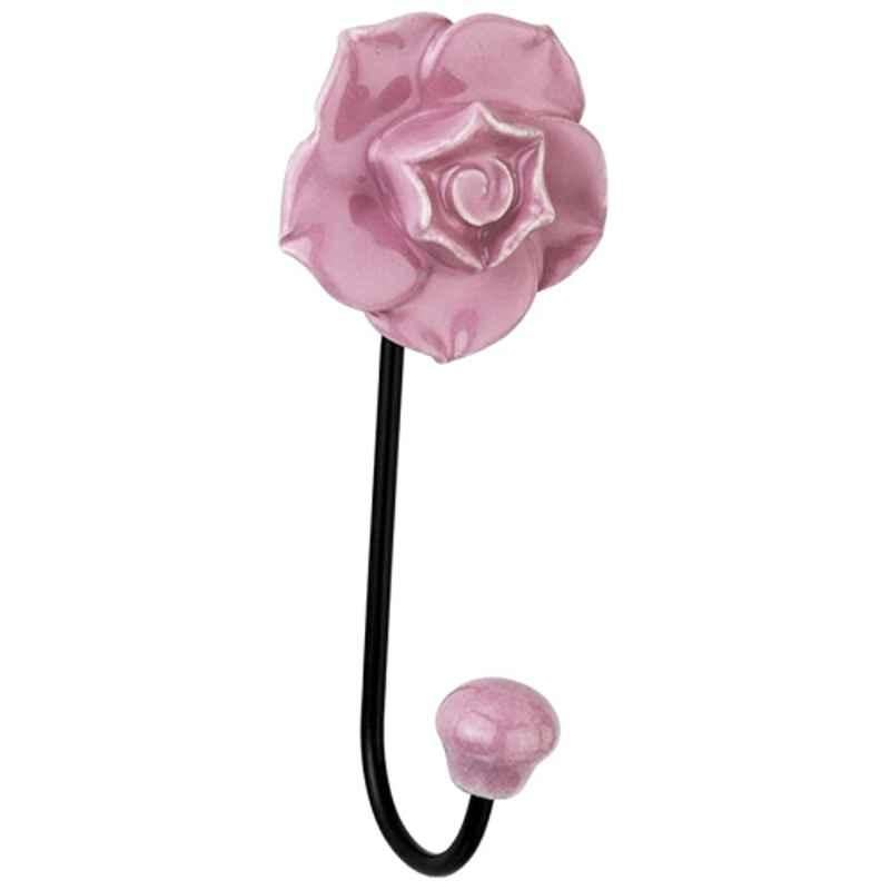 Screwtight C181902PINK 140mm Ceramic Pink Multipurpose Rose Floral Hook