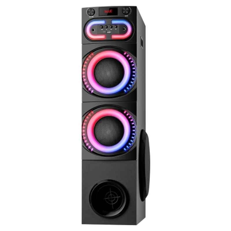 I Kall IK005 180W Plastic Black Bluetooth Tower Speaker with Multi-Connectivity, Mic Support & Dual Driver Sound System