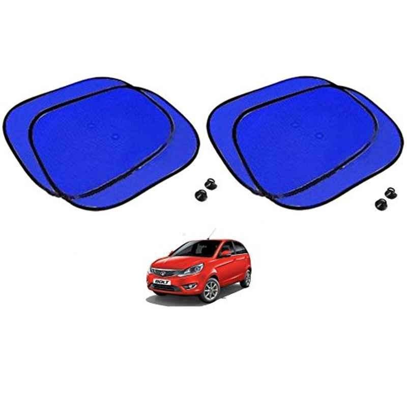 Kozdiko 4 Pcs Blue Chipkoo Car Window Sunshade Curtain Set for Tata Bolt, koz_82889