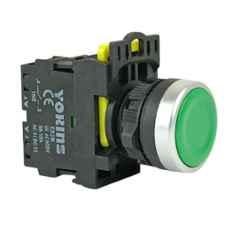 Yokins 22mm 220V 10A 1NO Green Push Button with Spring Return, EB2M-A-10-G
