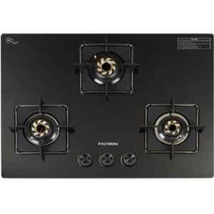 Padmini 4 Burner Stainless Steel Black Automatic Ignition Glass Top Gas Stove, Gas Hob ONYX-304 EDGE
