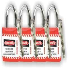 Asian Loto Red Regular Shackle Jacket Padlock, ALC-LPR-RRRR (Pack of 4)