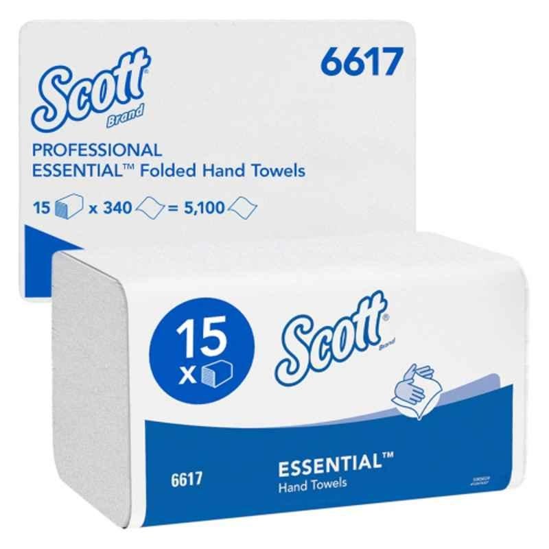 Kimberly Clark Scott 15 Pcs Essential Interfold Hand Paper Towels Box (Pack of 15), 6617