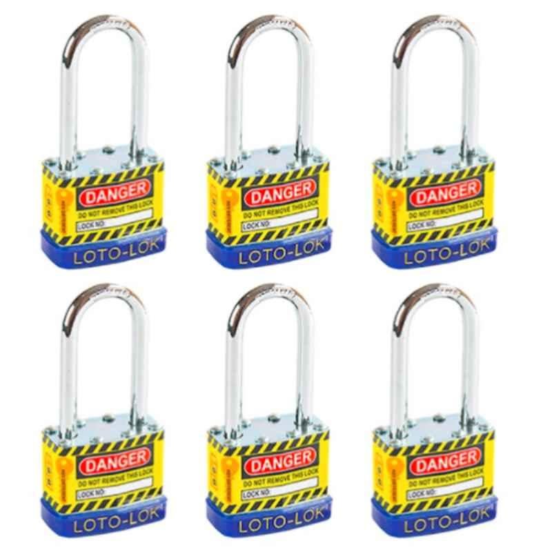 LOTO-LOK 22.50mm Steel Blue Laminated Steel Safety Lockout Padlock with 2 Unique Keys Per Lock, 2PTPSBKDL47