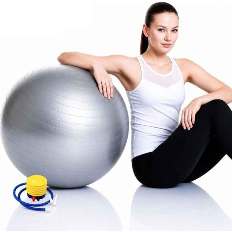 Shopeleven 65cm 150kg PVC Grey Exercise Gym Ball with Pump