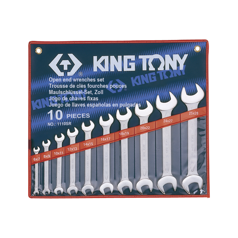 King Tony 10 PCS Open End Wrench Set, 1110SR