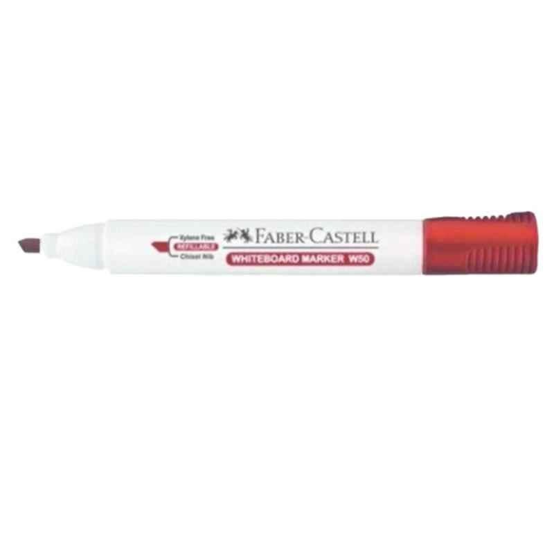 Faber Castell W50 Chisel Tip Whiteboard Marker, Red