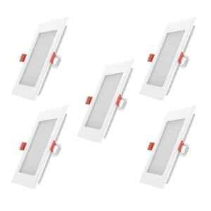 Fybros Faro 3W Polycarbonate Natural White Square LED Panel Light, FLS5076E (Pack of 5)