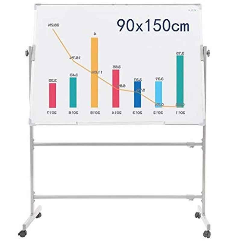 Showay 90x150cm Magnetic Whiteboard with Liftable Mobile Stand