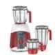 Prestige Stylo V2 750W Red & White with 3 Jars Mixer Grinder, 41394