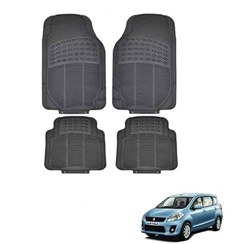 Kozdiko 4 Pcs Rubber Black Car Simple Floor Mat Set for Maruti Suzuki Old Ertiga