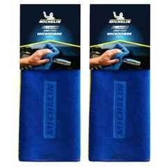 Michelin 40x40cm 350GSM Blue Microfiber Cleaning Cloth, 5353 (Pack of 2)