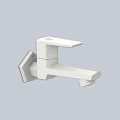 RN G20 15mm PTMT White Foam Flow Long Body Bib Cock with Flange (Pack of 1)