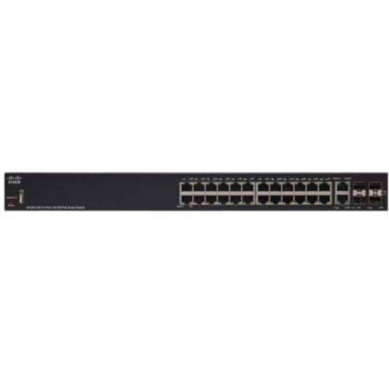 Cisco 350 Series 28 Gigabit Ethernet Port Black Smart Network Switch, SG35028SFP