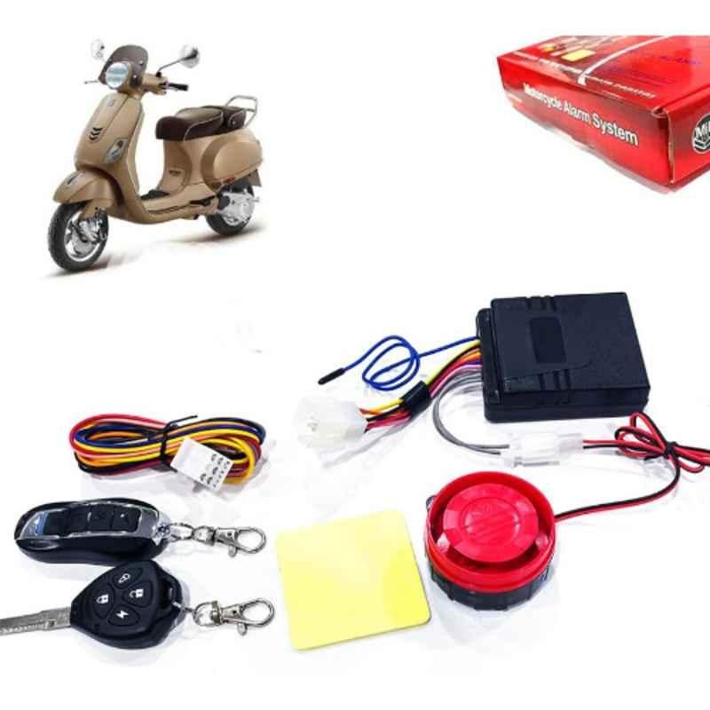 Auto Pearl 12V Black Two-Way Anti Theft Motorcycle Alarm Kit with 2 Pcs Remote for Elegante 150