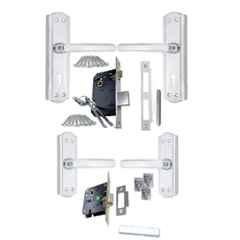 Onjecx 4 Pcs Stainless Steel Chrome Plated Finish Silver Double Stage Mortise Door Lock Set, BML65BL+ S05MBCP
