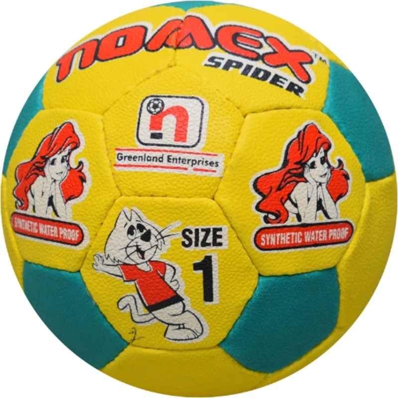 Nomex Spider Rubber Green & Yellow Football, Size: 1