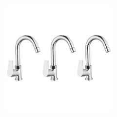 Fastgear Elixir Brass Chrome Finish Silver Sink Tap, FG1214 (Pack of 3)