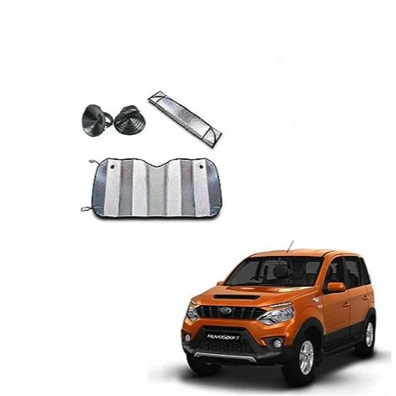 Kozdiko Aluminium Foil UV Protection Silver Windshield Sun Shade for Mahindra Nuvosport