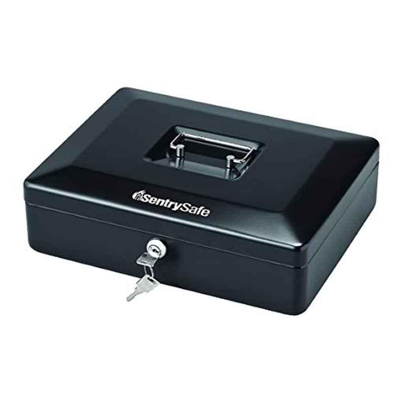 Sentry Safe Black Cash Box with Key Lock, CB-12